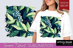 Eucalyptus Leaves Square Tshirt Background - Botanical PNG Product Image 1