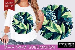 Eucalyptus Leaves Round Tshirt Background - Botanical PNG Product Image 1