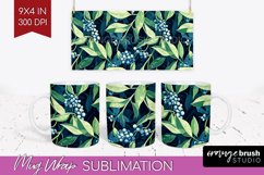 Eucalyptus Leaves Mug Wrap - Botanical Mug PNG Sublimation Product Image 1