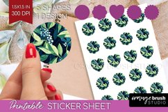Eucalyptus Leaves Round Sticker - Bonanical Printable Sheet Product Image 1