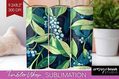 Eucalyptus Leaves Tumbler Wrap - Botanical Tumbler PNG Product Image 1