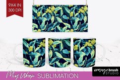 Eucalyptus Leaves Mug Wrap - Botanical Mug PNG Sublimation Product Image 1