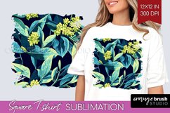 Eucalyptus Leaves Square Tshirt Background - Botanical PNG Product Image 1