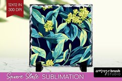Eucalyptus Leaves Slate PNG - Botanical Square Slate Product Image 1