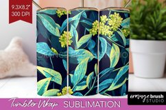 Eucalyptus Leaves Tumbler Wrap - Botanical Tumbler PNG Product Image 1