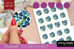 Eucalyptus Leaves Round Sticker - Bonanical Printable Sheet Product Image 1