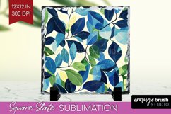 Eucalyptus Leaves Slate PNG - Botanical Square Slate Product Image 1