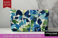 Eucalyptus Leaves Cosmetic Bag - Botanical Makeup Bag PNG Product Image 1