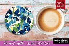 Eucalyptus Leaves Round Coaster - Bonanical Coaster PNG Product Image 1