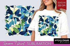 Eucalyptus Leaves Square Tshirt Background - Botanical PNG Product Image 1
