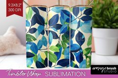 Eucalyptus Leaves Tumbler Wrap - Botanical Tumbler PNG Product Image 1