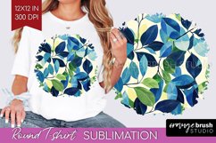 Eucalyptus Leaves Round Tshirt Background - Botanical PNG Product Image 1
