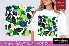 Eucalyptus Leaves Square Tshirt Background - Botanical PNG Product Image 1