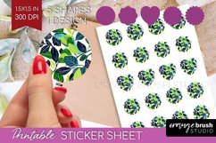 Eucalyptus Leaves Round Sticker - Bonanical Printable Sheet Product Image 1