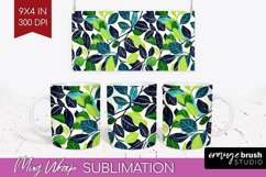 Eucalyptus Leaves Mug Wrap - Botanical Mug PNG Sublimation Product Image 1