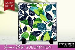 Eucalyptus Leaves Slate PNG - Botanical Square Slate Product Image 1