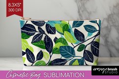 Eucalyptus Leaves Cosmetic Bag - Botanical Makeup Bag PNG Product Image 1