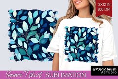 Eucalyptus Leaves Square Tshirt Background - Botanical PNG Product Image 1