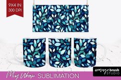 Eucalyptus Leaves Mug Wrap - Botanical Mug PNG Sublimation Product Image 1
