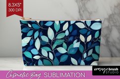 Eucalyptus Leaves Cosmetic Bag - Botanical Makeup Bag PNG Product Image 1