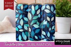 Eucalyptus Leaves Tumbler Wrap - Botanical Tumbler PNG Product Image 1