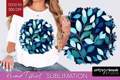 Eucalyptus Leaves Round Tshirt Background - Botanical PNG Product Image 1