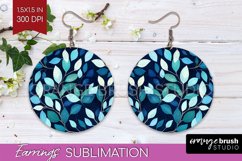 Eucalyptus Leaves Round Earrings - Bonanical PNG Sublimation Product Image 1