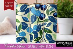 Eucalyptus Leaves Tumbler Wrap - Botanical Tumbler PNG Product Image 1