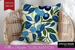 Eucalyptus Leaves Pillow Sublimation - Botanical Pillow PNG Product Image 1