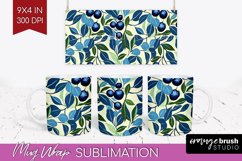 Eucalyptus Leaves Mug Wrap - Botanical Mug PNG Sublimation Product Image 1