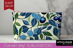 Eucalyptus Leaves Cosmetic Bag - Botanical Makeup Bag PNG Product Image 1