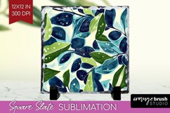 Eucalyptus Leaves Slate PNG - Botanical Square Slate Product Image 1