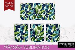 Eucalyptus Leaves Mug Wrap - Botanical Mug PNG Sublimation Product Image 1