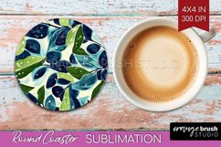 Eucalyptus Leaves Round Coaster - Bonanical Coaster PNG Product Image 1