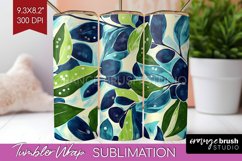 Eucalyptus Leaves Tumbler Wrap - Botanical Tumbler PNG Product Image 1