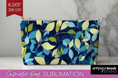 Eucalyptus Leaves Cosmetic Bag - Botanical Makeup Bag PNG Product Image 1