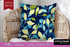 Eucalyptus Leaves Pillow Sublimation - Botanical Pillow PNG Product Image 1