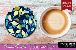 Eucalyptus Leaves Round Coaster - Bonanical Coaster PNG Product Image 1