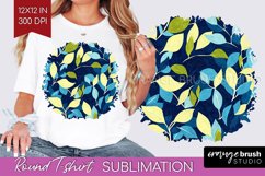 Eucalyptus Leaves Round Tshirt Background - Botanical PNG Product Image 1