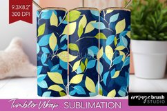 Eucalyptus Leaves Tumbler Wrap - Botanical Tumbler PNG Product Image 1