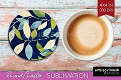 Eucalyptus Leaves Round Coaster - Bonanical Coaster PNG Product Image 1