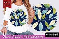 Eucalyptus Leaves Round Tshirt Background - Botanical PNG Product Image 1