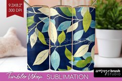 Eucalyptus Leaves Tumbler Wrap - Botanical Tumbler PNG Product Image 1