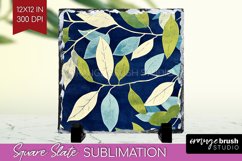 Eucalyptus Leaves Slate PNG - Botanical Square Slate Product Image 1