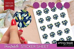 Eucalyptus Leaves Round Sticker - Bonanical Printable Sheet Product Image 1