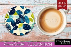Eucalyptus Leaves Round Coaster - Bonanical Coaster PNG Product Image 1