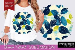 Eucalyptus Leaves Round Tshirt Background - Botanical PNG Product Image 1