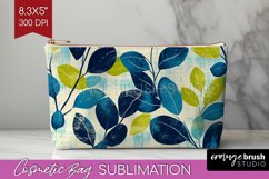 Eucalyptus Leaves Cosmetic Bag - Botanical Makeup Bag PNG Product Image 1