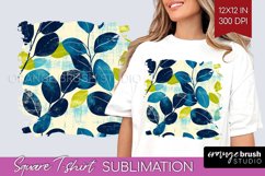 Eucalyptus Leaves Square Tshirt Background - Botanical PNG Product Image 1