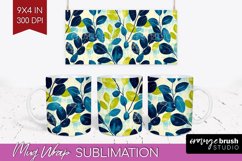 Eucalyptus Leaves Mug Wrap - Botanical Mug PNG Sublimation Product Image 1